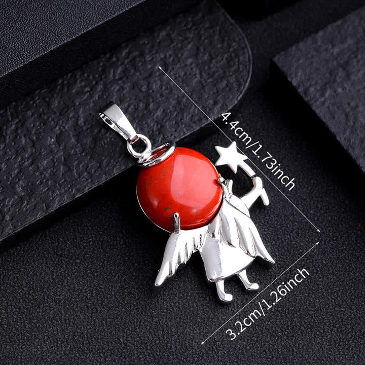 Collana con ciondolo angelo magico in pietra naturale Olivenorma 