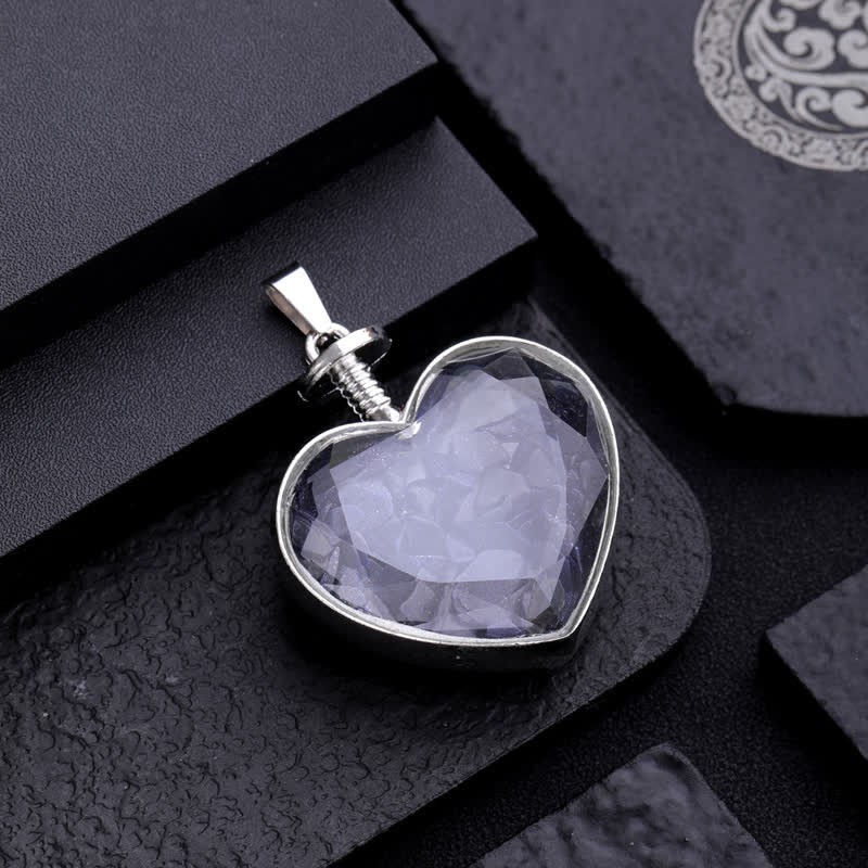 Collana con ciondolo a forma di cuore in ghiaia colorata naturale Olivenorma 