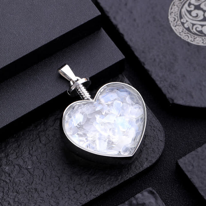 Collana con ciondolo a forma di cuore in ghiaia colorata naturale Olivenorma 