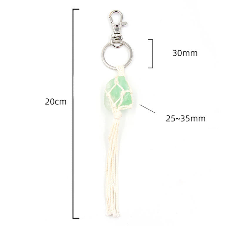 Ornamento da appendere all'auto con nappa in pietra preziosa grezza Olivenorma 