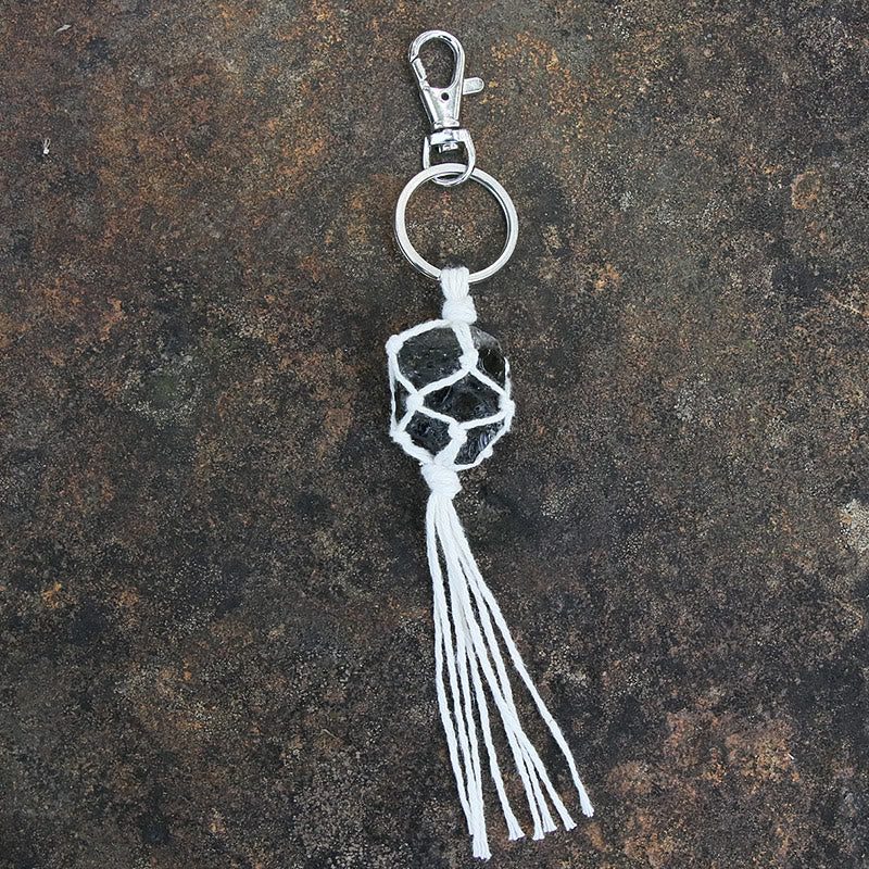 Ornamento da appendere all'auto con nappa in pietra preziosa grezza Olivenorma 