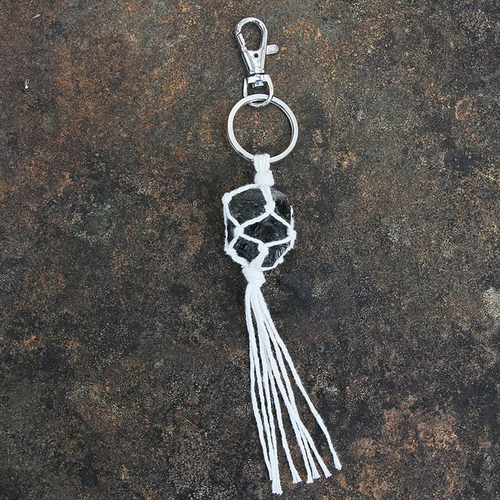 Ornamento da appendere all'auto con nappa in pietra preziosa grezza Olivenorma 