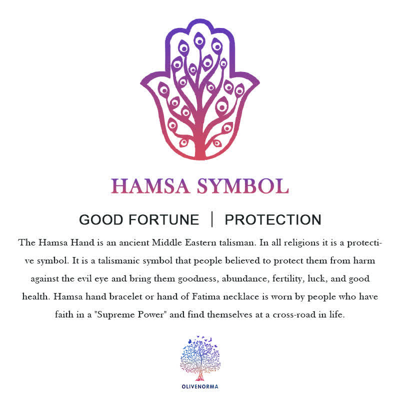 Collana con ciondolo simbolo Hamsa in pietra naturale Olivenorma
