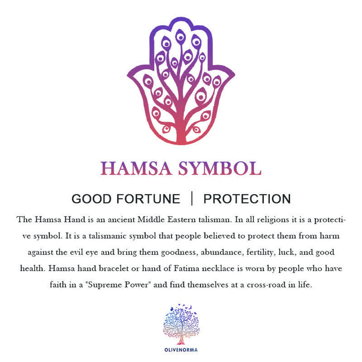 Collana con ciondolo simbolo Hamsa in pietra naturale Olivenorma