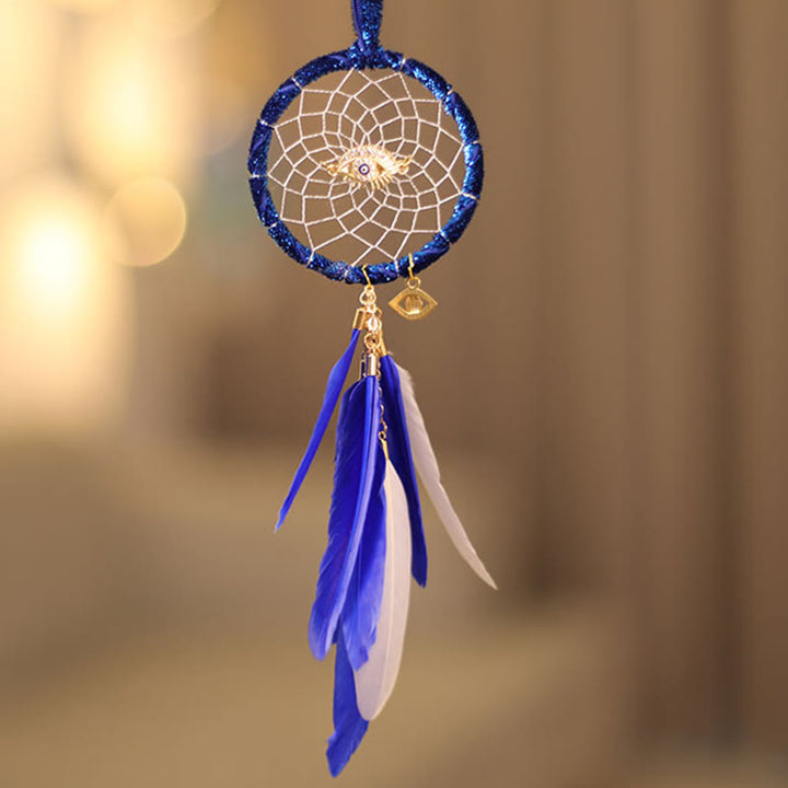 Olivenorma Acchiappasogni Malocchio Piuma Nappa Ornamento Appeso