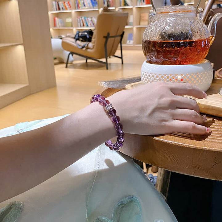 Braccialetto di perline di ametista naturale "Previewer" Olivenorma 