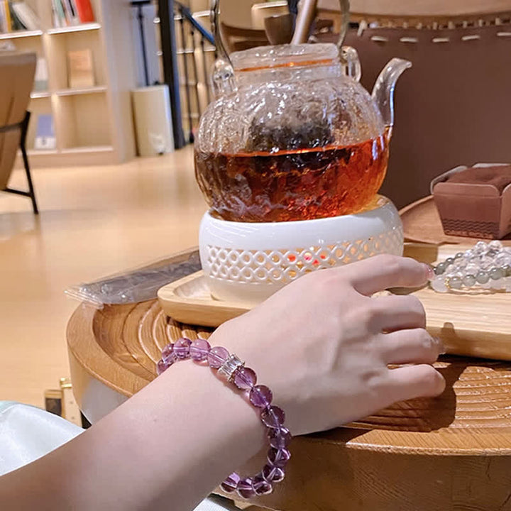 Braccialetto di perline di ametista naturale "Previewer" Olivenorma 