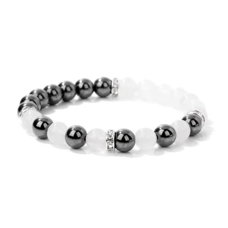 Bracciale di perline a contrasto multicolore in pietra naturale Olivenorma 