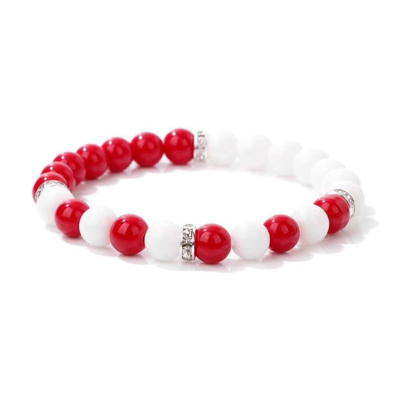 Bracciale di perline a contrasto multicolore in pietra naturale Olivenorma 