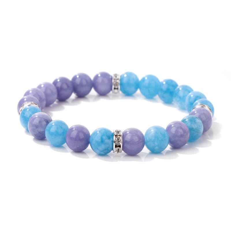 Bracciale di perline a contrasto multicolore in pietra naturale Olivenorma 