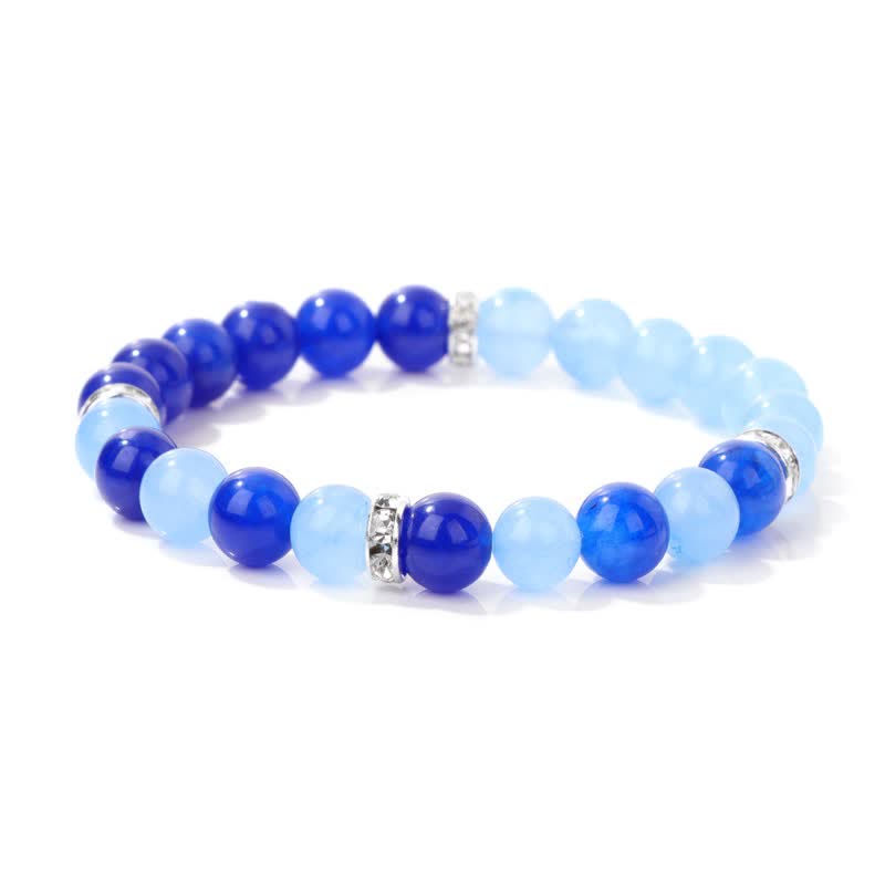 Bracciale di perline a contrasto multicolore in pietra naturale Olivenorma 