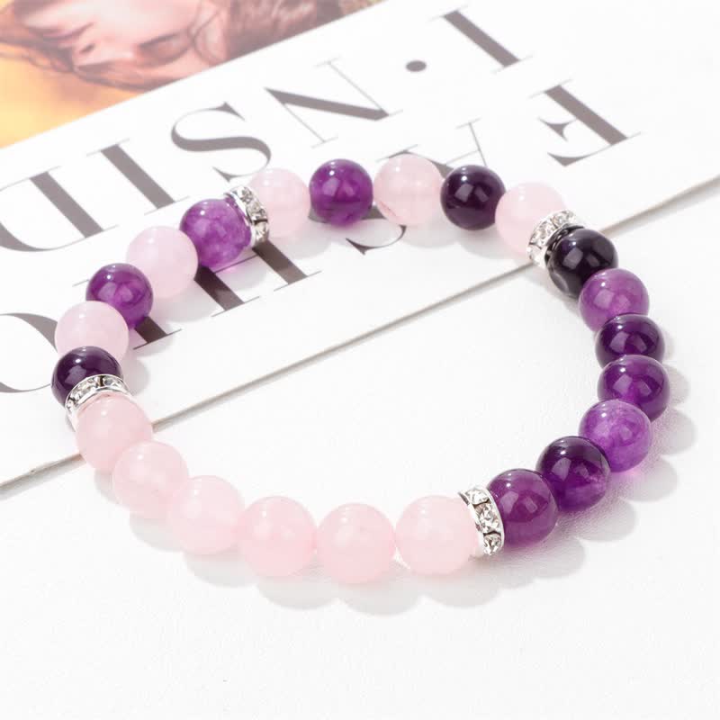 Bracciale di perline a contrasto multicolore in pietra naturale Olivenorma 