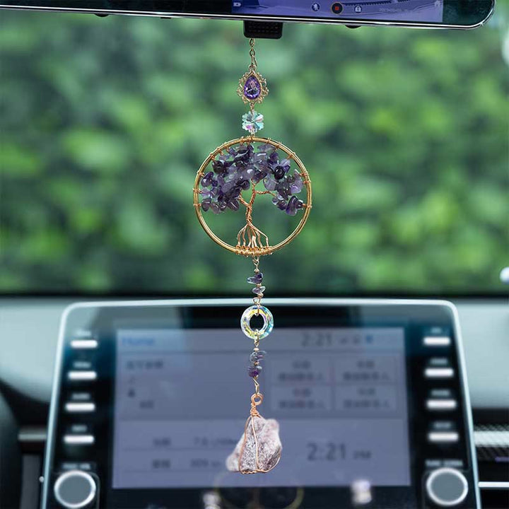 Ornamento da appendere con pietra preziosa naturale Olivenorma Lepidolite Ametista 