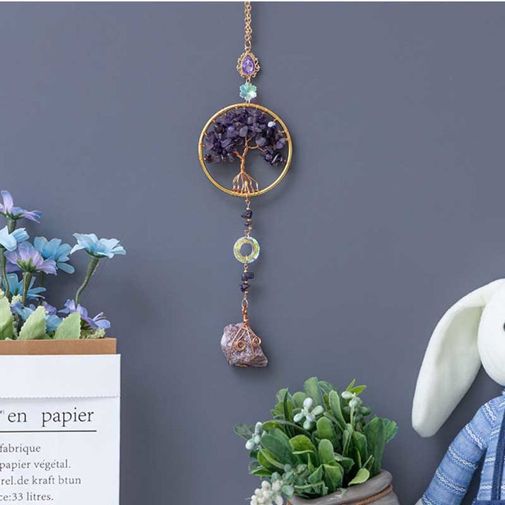 Ornamento da appendere con pietra preziosa naturale Olivenorma Lepidolite Ametista 