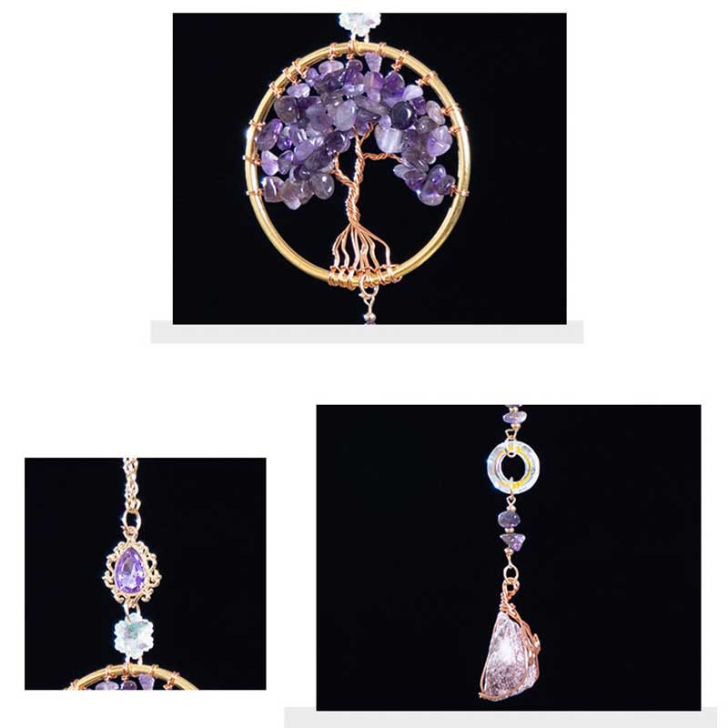 Ornamento da appendere con pietra preziosa naturale Olivenorma Lepidolite Ametista 