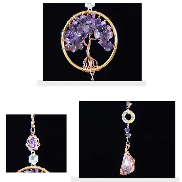 Ornamento da appendere con pietra preziosa naturale Olivenorma Lepidolite Ametista 