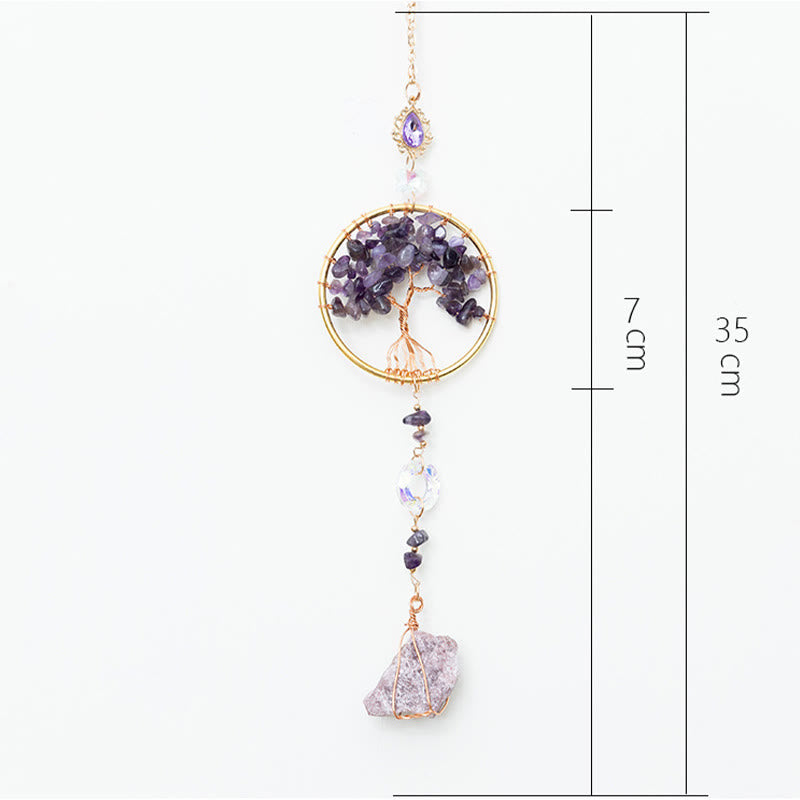 Ornamento da appendere con pietra preziosa naturale Olivenorma Lepidolite Ametista 