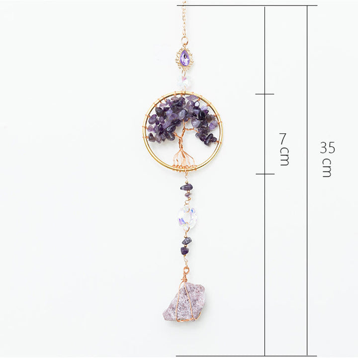 Ornamento da appendere con pietra preziosa naturale Olivenorma Lepidolite Ametista 
