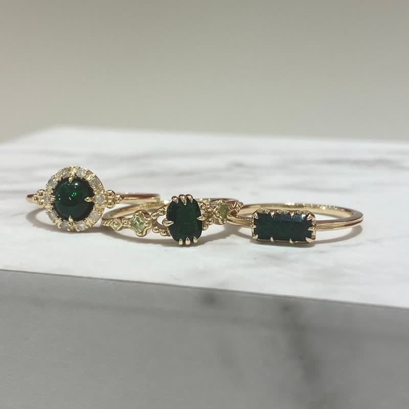 Olivenorma Set di gioielli con collana, anello e smeraldo peridoto naturale