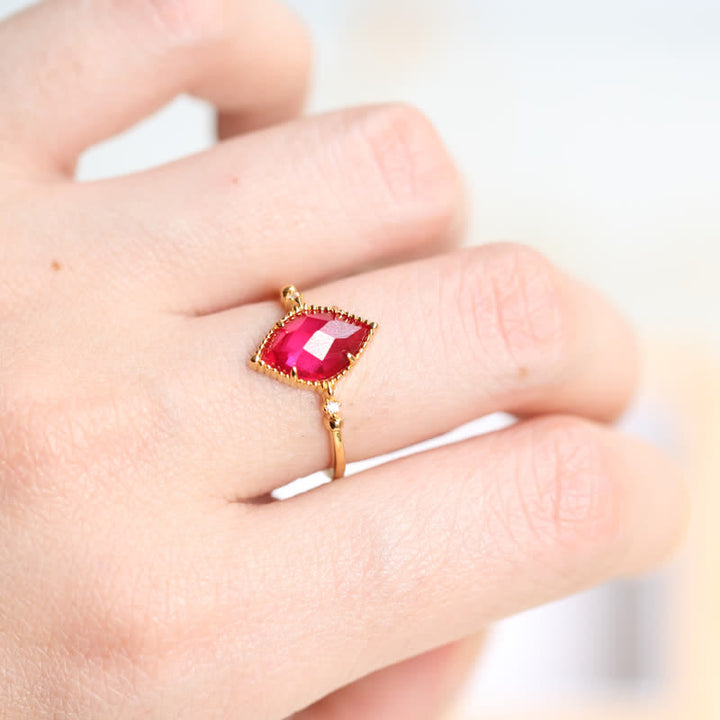 Olivenorma Set di gioielli con anello, orecchini e collana in granato naturale 