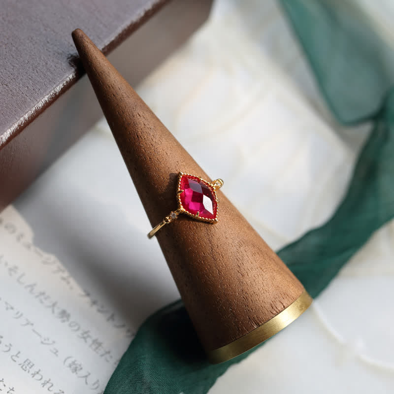 Olivenorma Set di gioielli con anello, orecchini e collana in granato naturale 