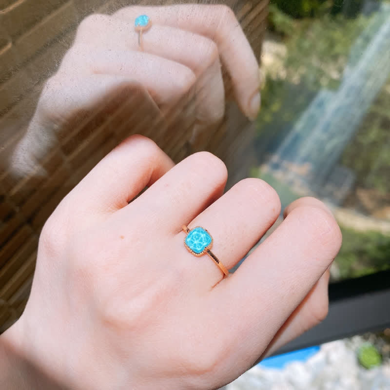 Olivenorma Set di gioielli con collana, orecchini e anello in acquamarina naturale