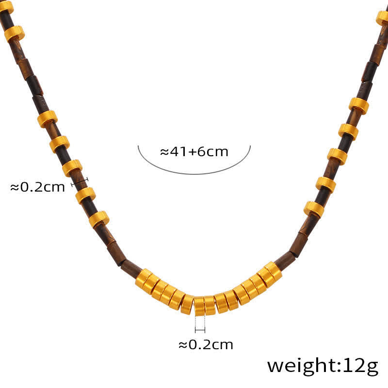 Collana in acciaio al titanio con pietra naturale colorata Olivenorma 