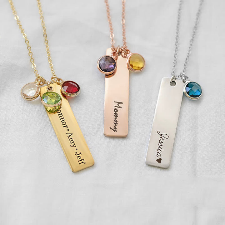 Olivenorma Collana personalizzata con fiore di nascita e pietra portafortuna con nome
