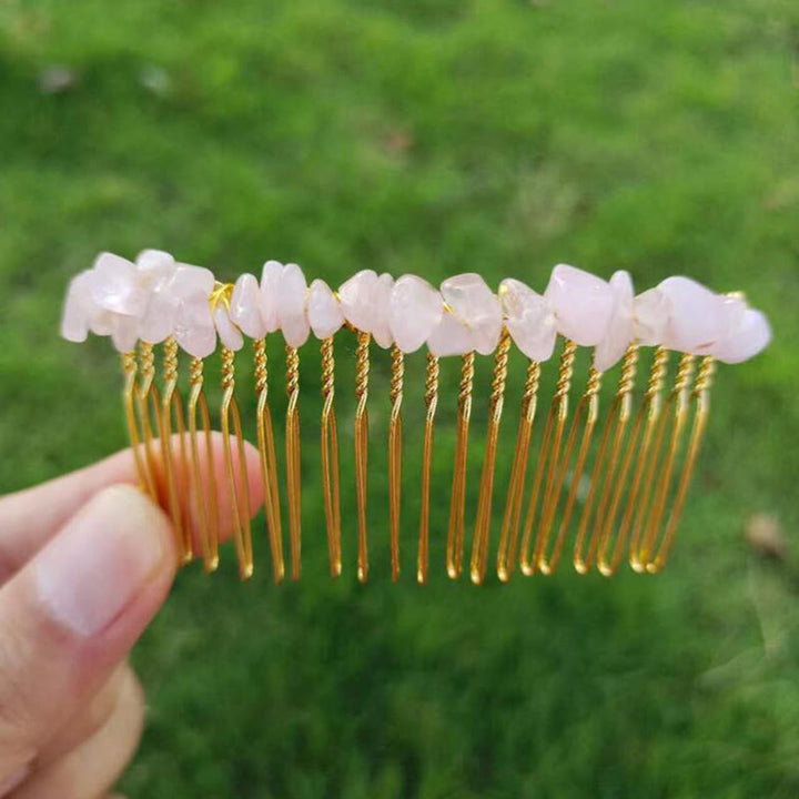 Olivenorma pettine laterale per capelli con pietre preziose colorate 