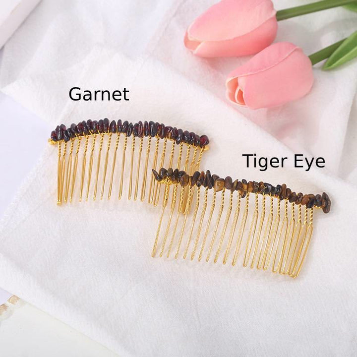 Olivenorma pettine laterale per capelli con pietre preziose colorate 