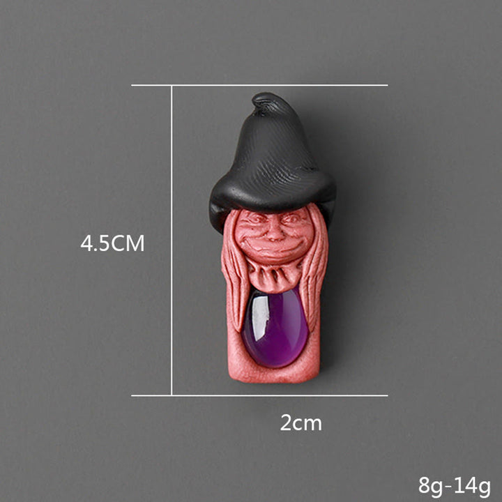 Ornamento pendente con pietra preziosa runica a forma di elfo nordico Olivenorma