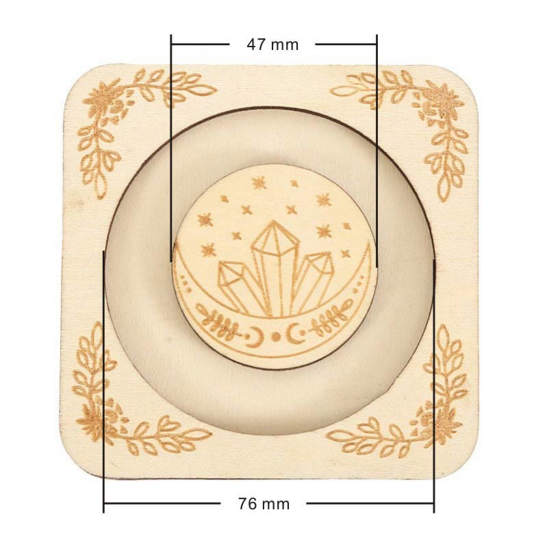 Espositore per braccialetti con luna incisa in legno Olivenorma