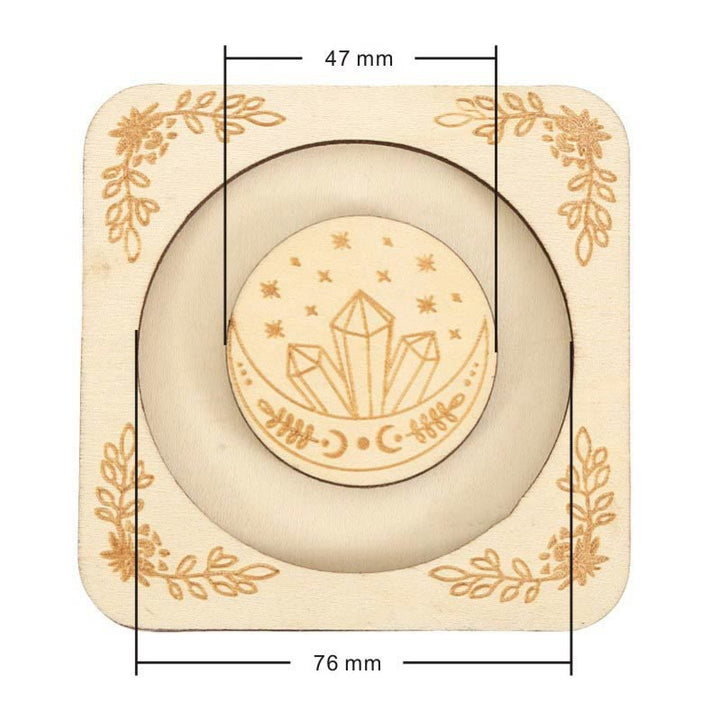 Espositore per braccialetti con luna incisa in legno Olivenorma