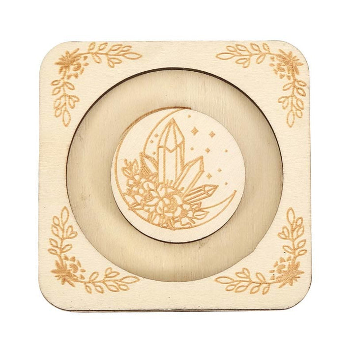 Espositore per braccialetti con luna incisa in legno Olivenorma