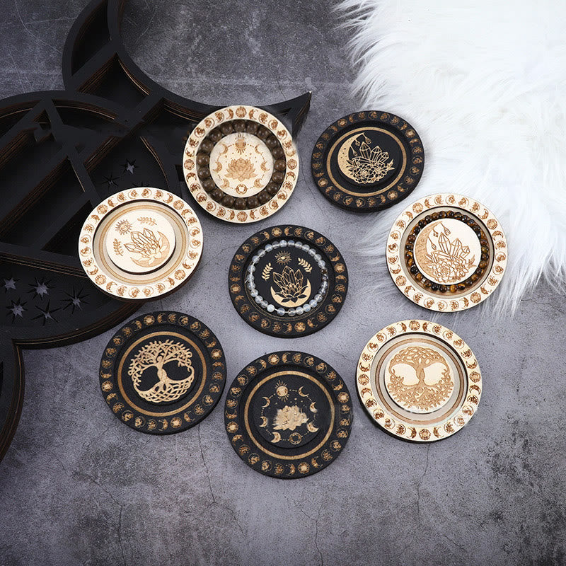 Vassoio espositore per gioielli con fasi lunari tondo Olivenorma