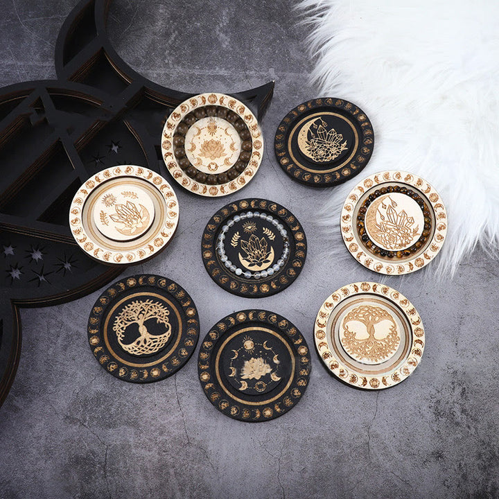 Vassoio espositore per gioielli con fasi lunari tondo Olivenorma