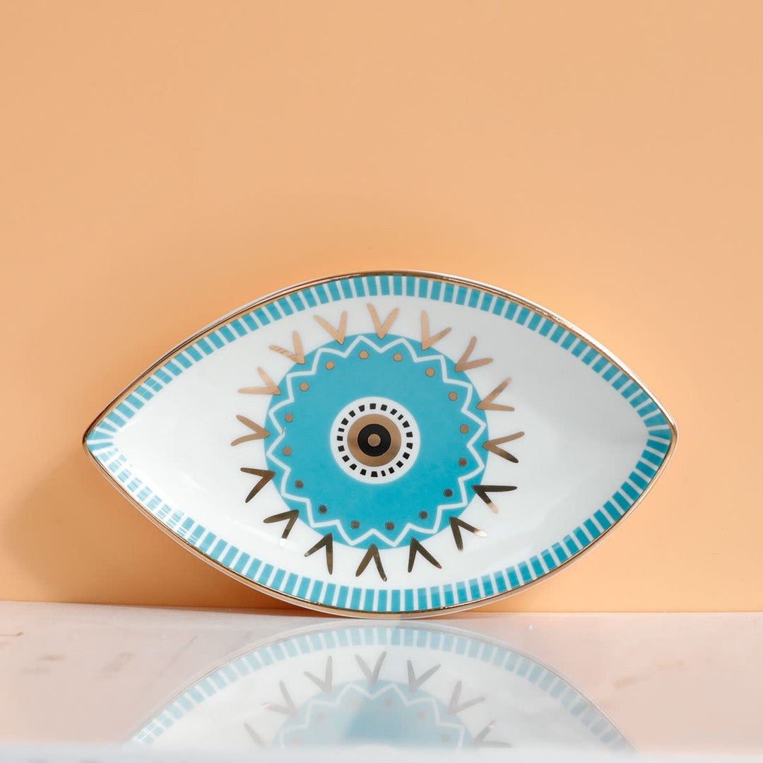 Vassoio portagioie in ceramica con occhio malvagio Olivenorma