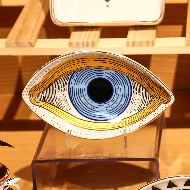 Vassoio portagioie in ceramica con occhio malvagio Olivenorma
