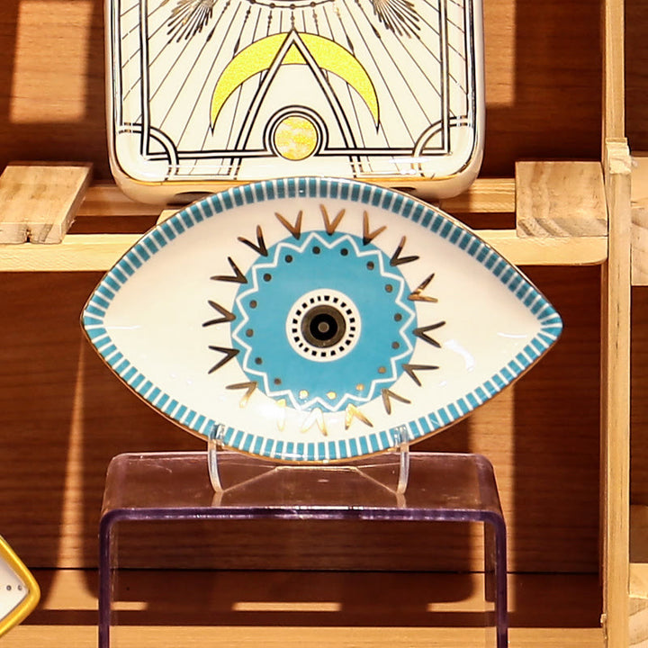Vassoio portagioie in ceramica con occhio malvagio Olivenorma