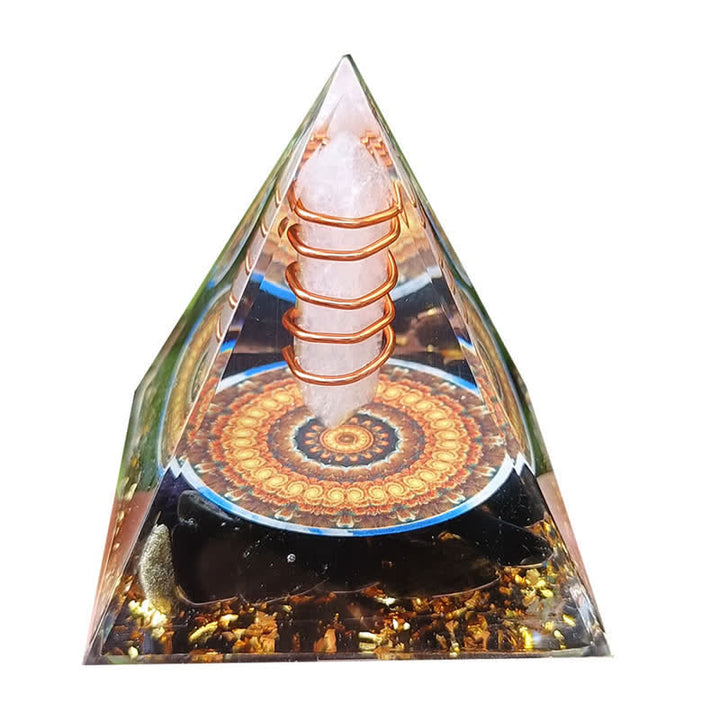 Olivenorma Energy Prisma esagonale Cristallo trasparente Ossidiana Orgone Piramide 