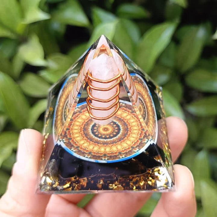 Olivenorma Energy Prisma esagonale Cristallo trasparente Ossidiana Orgone Piramide 