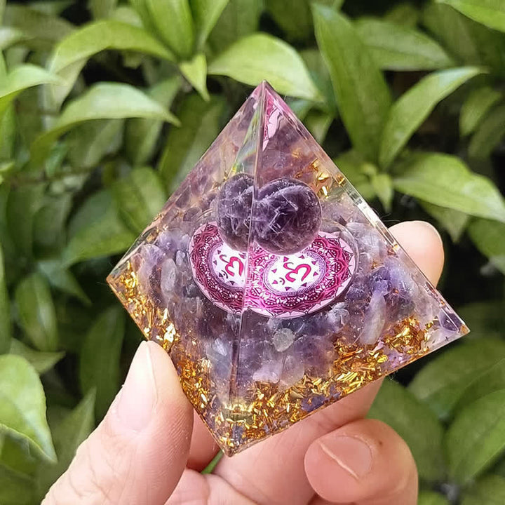 Olivenorma Energy Ametista Sfera Om Simbolo Orgone Piramide