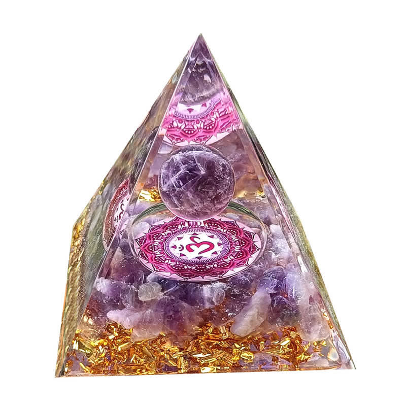 Olivenorma Energy Ametista Sfera Om Simbolo Orgone Piramide