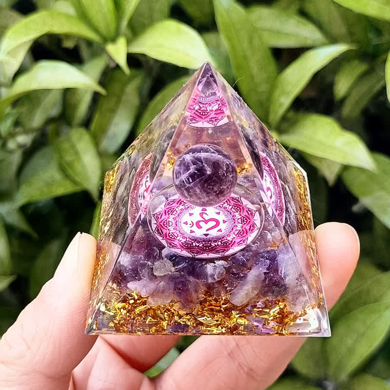 Olivenorma Energy Ametista Sfera Om Simbolo Orgone Piramide