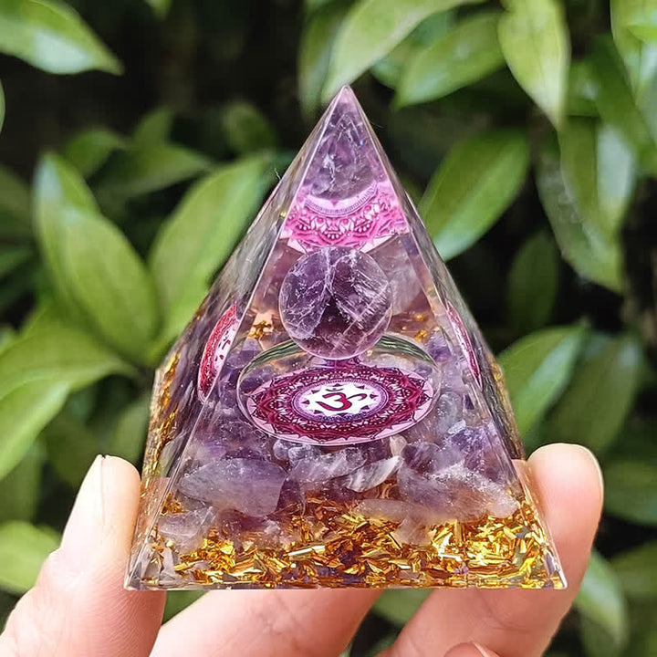 Olivenorma Energy Ametista Sfera Om Simbolo Orgone Piramide