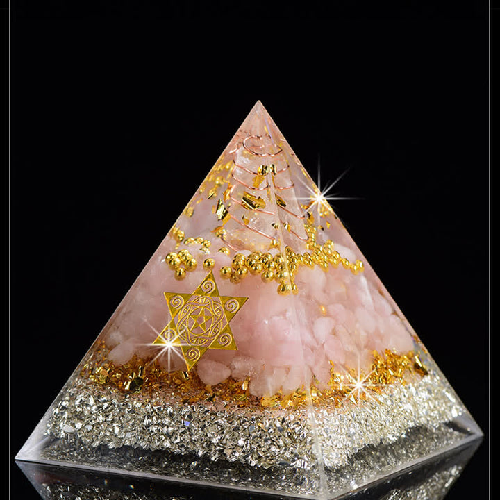 Olivenorma Incontra l'amore - Piramide di Orgone al Quarzo Rosa
