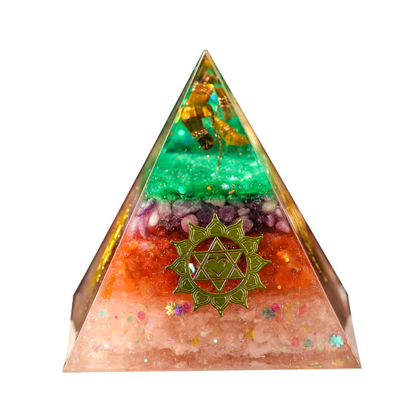 Olivenorma "Aumenta le opportunità" Piramide di Orgone in Pietra Naturale 