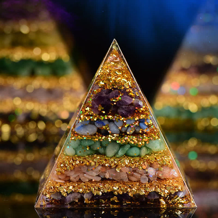 Olivenorma "Protezione completa" Piramide di Orgone in Pietra Naturale 