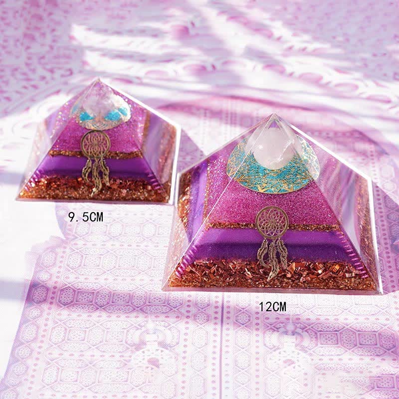 Olivenorma "Danza dell'Eros" Piramide di Orgone al Quarzo Rosa 