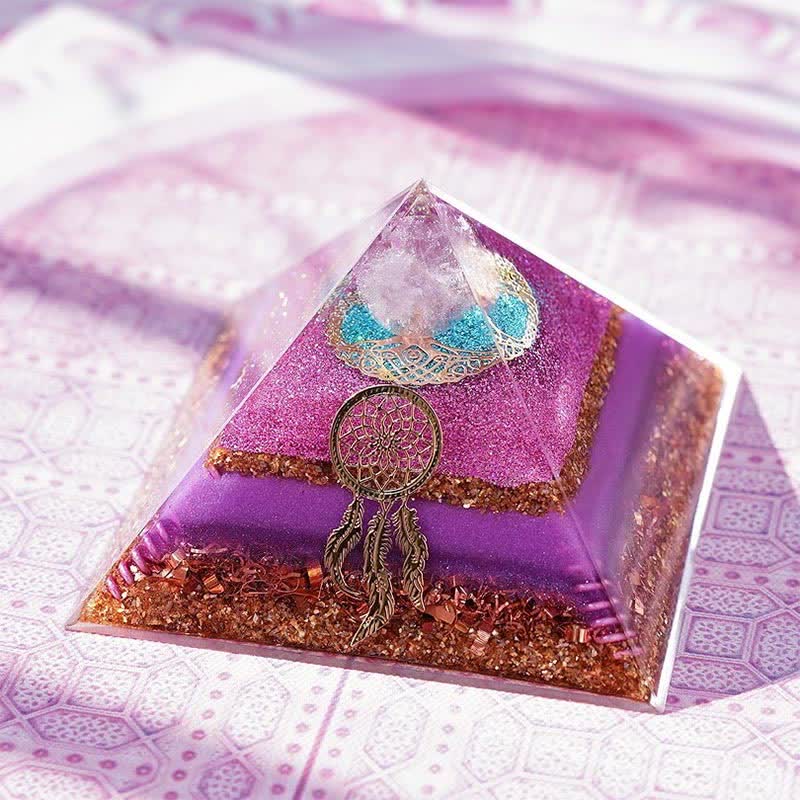 Olivenorma "Danza dell'Eros" Piramide di Orgone al Quarzo Rosa 
